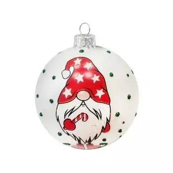 Игрушка ёлочная Коломеев шар веселый гном 6,5 см