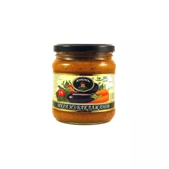 Икра Юнона баклажановая стеклянная банка 480 г