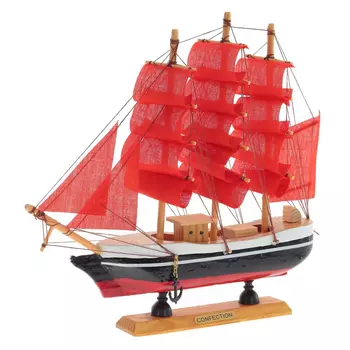 Изделие декоративное RemecoClub Корабль Красный парус L23
