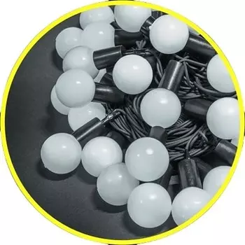 Электрогирлянда уличная Navigator Шарики NGF-B02-70CW-10-8m-230-BL-IP44, белый