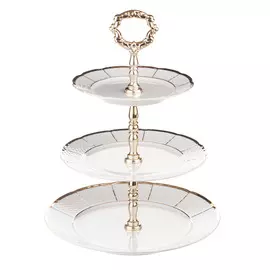 Этажерка 3-х ярусная Thun1794 менуэт, декор отводка золото, золотые держатели