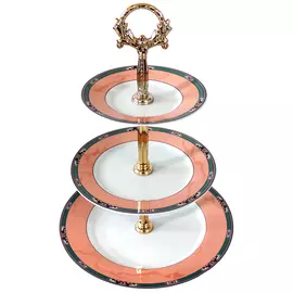 Этажерка 3-х ярусная Thun Cairo Розовый декор, мини кант