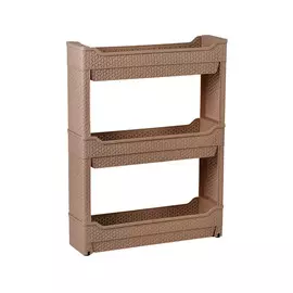 Этажерка Branq nature 3-секционная на роликах кофе