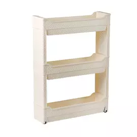 Этажерка Branq nature 3-секционная на роликах кремовая