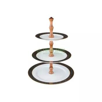 Этажерка Thun 1794 Опал 3 яруса широкий кант платина, золото