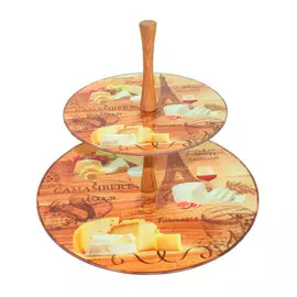 Этажерка Vellarti 2-ух ярусная плоская Сыр. Париж 20 см/30 см