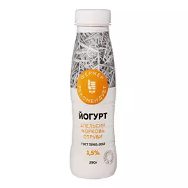 Йогурт Фермер рекомендует апельсин, морковь, отруби 1,5% 290 г