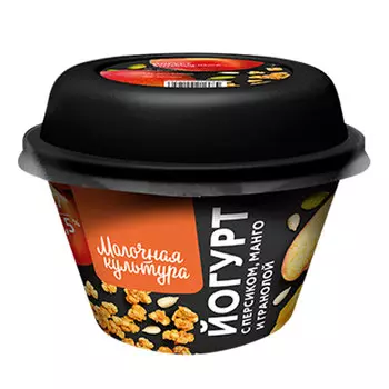 Йогурт Молочная культура с персиком, манго, гранолой и изюмом 2,7-3,5% 215 г