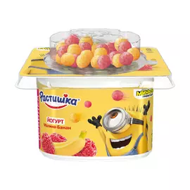 Йогурт Растишка Малина, банан с рисовыми шариками 3% 114 г