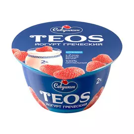 Йогурт Савушкин продукт Греческий Teos Клубника 2% 140 г