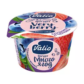 Йогурт Valio Clean Label с черникой и клубникой 2,6% 180 г