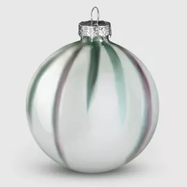 Ёлочная игрушка Baoying yiwen шар бело-синий 8 см