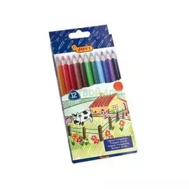 Jovi Карандаши 12цв треуг формы натур дерево (733/12)