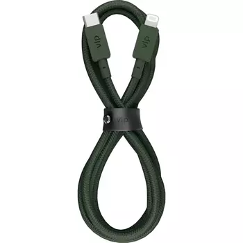 Кабель VLP Nylon Cable USB С - Lightning MFI темно-зеленый