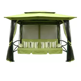 Качели с балдахином стальные зеленые Linya (LGCD0386G)