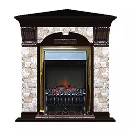 Каминокомплект арочно-угловой Glenrich портал Арбат с Венге и очагом Fobos BR 106,5х81х98 см