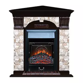 Каминокомплект арочно-угловой Glenrich портал Арбат с Венге и очагом Majestic BL 106,5х81х98 см