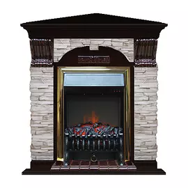 Каминокомплект арочно-угловой Glenrich портал Мисхор с Венге и очагом Fobos BR 106,5х81х98 см