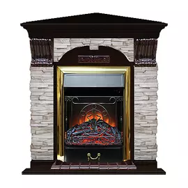 Каминокомплект арочно-угловой Glenrich портал Мисхор с Венге и очагом Majestic BR 106,5х81х98 см