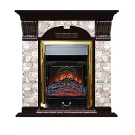 Каминокомплект арочный Glenrich портал Арбат с Венге и очагом Majestic BR 106,5х36,5х98 см