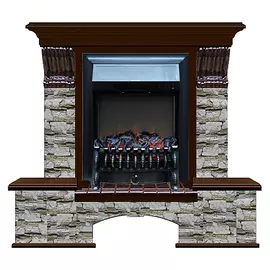 Каминокомплект Glenrich Бостон портал Алтай с дубом 46 и очагом Fobos BL 122х40х108,5 см