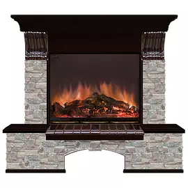 Каминокомплект Glenrich Бостон портал Грот цветной с Венге и очагом Arte 23 126х42х109 см