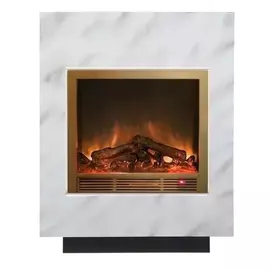 Каминокомплект Glenrich Да Винчи портал белый мрамор с очагом Sharm 33 BR 120,6х36,5х149,8 см