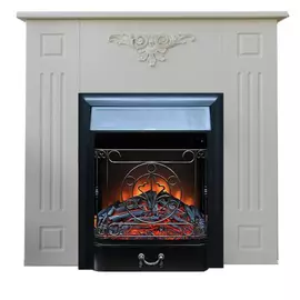 Каминокомплект Glenrich Лотос М портал белый с очагом Majestic BL 96х36х92,6 см
