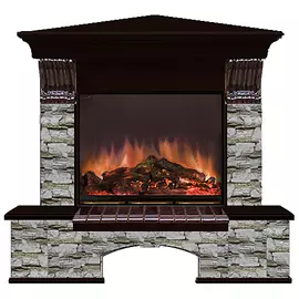 Каминокомплект угловой Glenrich Бостон портал Алтай с Венге и очагом Arte 23 122х90х102 см