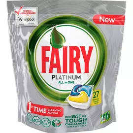 Капсулы для посудомоечной машины Fairy Platinum All in One Лимон 27 шт