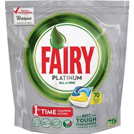 Капсулы для посудомоечной машины Fairy Platinum. All in One Лимон 70 шт