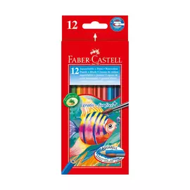 Карандаши акварельные Faber-castell 12 цветов + кисть