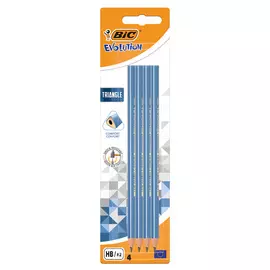 Карандаши чернографитовые BIC Evolution Triangle без ластика 4 шт
