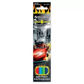 Карандаши цветные Brauberg "InstaRacing" 6 цветов