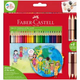 Карандаши цветные Faber-castell Дети мира 24 цвета + 3