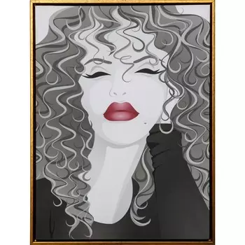 Картина Glasar Девушка в золотистой раме 45х4х60 см