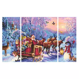 Картина по номерам Schipper Триптих Дед Мороз 50x80 см