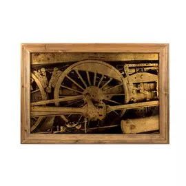 Картина Русские подарки Колесо поезда 40x2x60 см