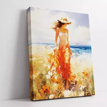 Картина Симфония " девушка в красном платье" 50*70 см