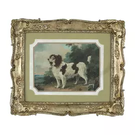 Картина Glasar в прямоугольной раме с собакой, 27x2x32 см