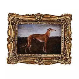 Картина Glasar в позолоченной раме рыжая собака на фоне неба, масло, 10x2x12 см