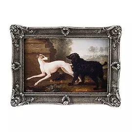 Картина в прямоугольной раме Glasar две собаки, масло, 14x2x19 см