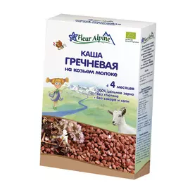 Каша на козьем молоке детская Fleur Alpine ГРЕЧНЕВАЯ, с 4 месяцев, 200 г
