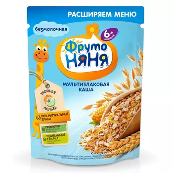 Каша ФрутоНяня безмолочная, мультизлаковая с 6 месяцев, 200 г