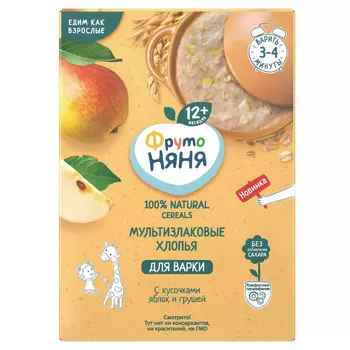 Каша ФрутоНяня сухая безмолочная мультизлаковая яблоко и груша 200 г