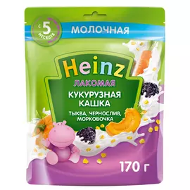 Каша Heinz Лакомая кукурузная Тыква, чернослив, морковь с 5 месяцев 170 г