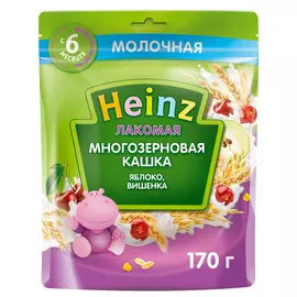 Каша Heinz Лакомая многозерновая Яблоко, вишенка с 6 месяцев 170 г