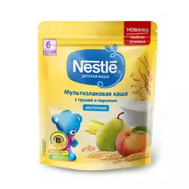 Каша молочная Nestle мультизлаковая груша-персик с 6-ти месяцев 220 г