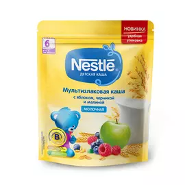 Каша молочная Nestle мультизлаковая яблоко-черника-малина с 6-ти месяцев 220 г