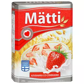 Каша овсяная Matti клубника со сливками 6х40 г